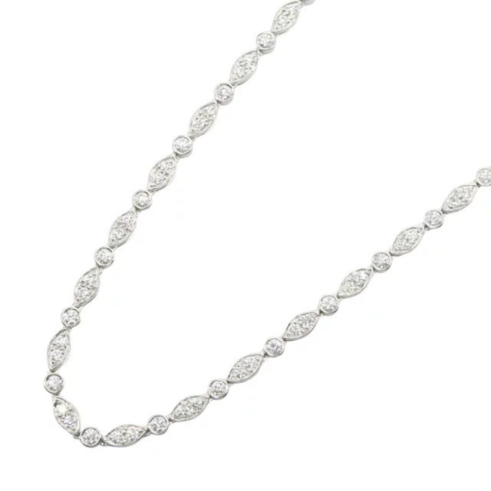 Tiffany Co Swing Drop Diamond Necklace Platinum Silver